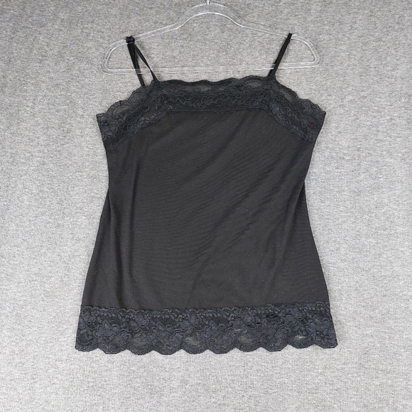 Cato Tops - CATO WOMENS Y2K BLACK WITCHY WHIMSIGOTH FAIRY GRUNGE LACE TRIM CAMI SIZE M